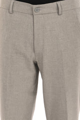Men's Elegant Straight Fit 4-Way Stretch Lycra Trousers - Ash Grey - IVYN