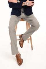 Men's Elegant Straight Fit 4-Way Stretch Lycra Trousers - Ash Grey - IVYN