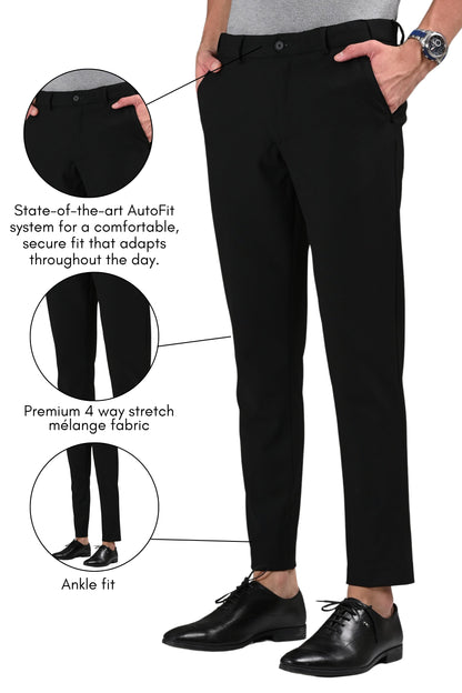 Omniwear Automatic Series – Grey Ankle Fit 4-Way Stretch Trousers - IVYN