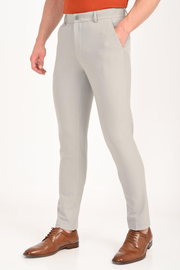 Ankle-Fit Stretch Trouser - Light Grey (image 2)