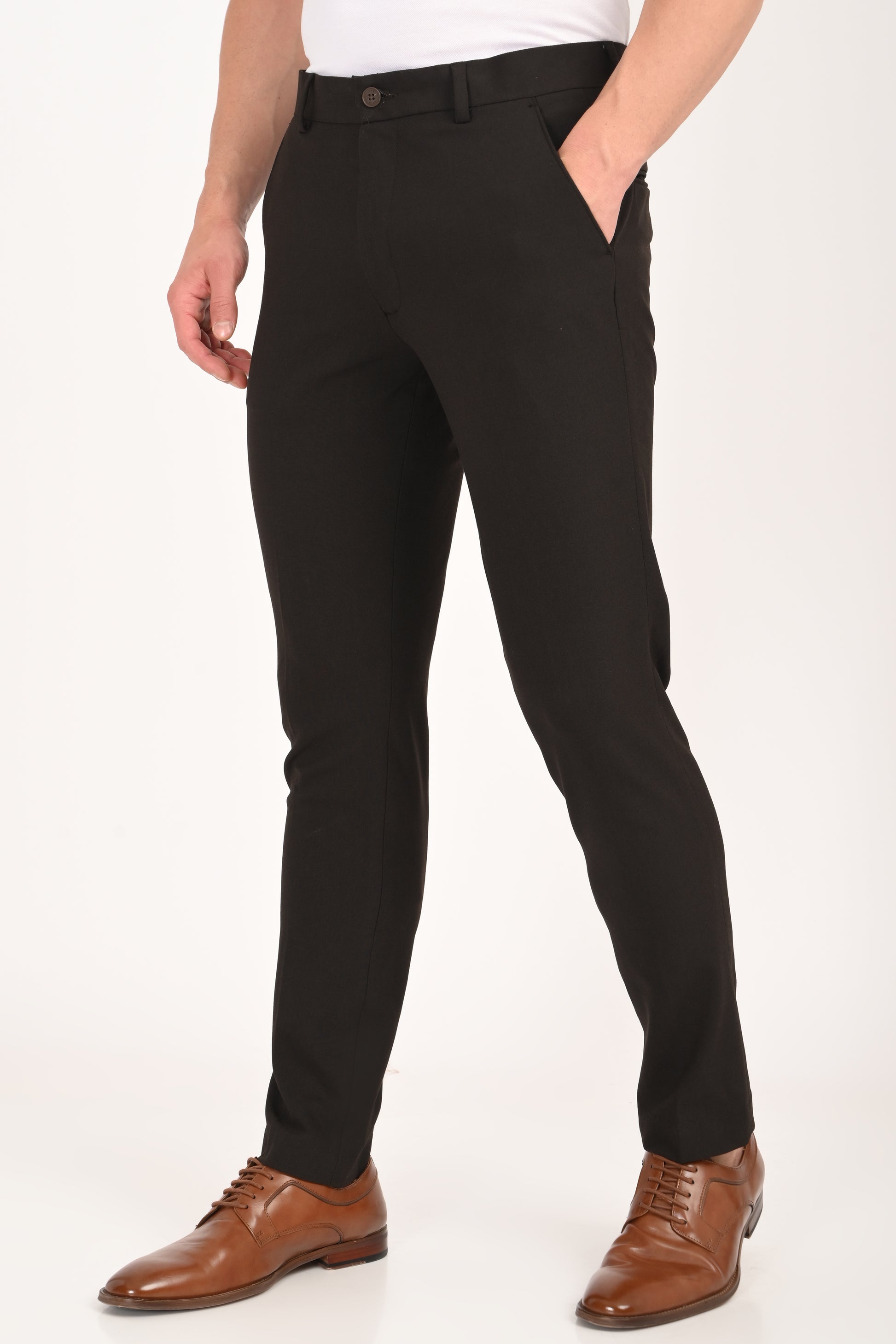 Espresso Brown – Ankle Fit 4-Way Stretch Formal Trouser - IVYN