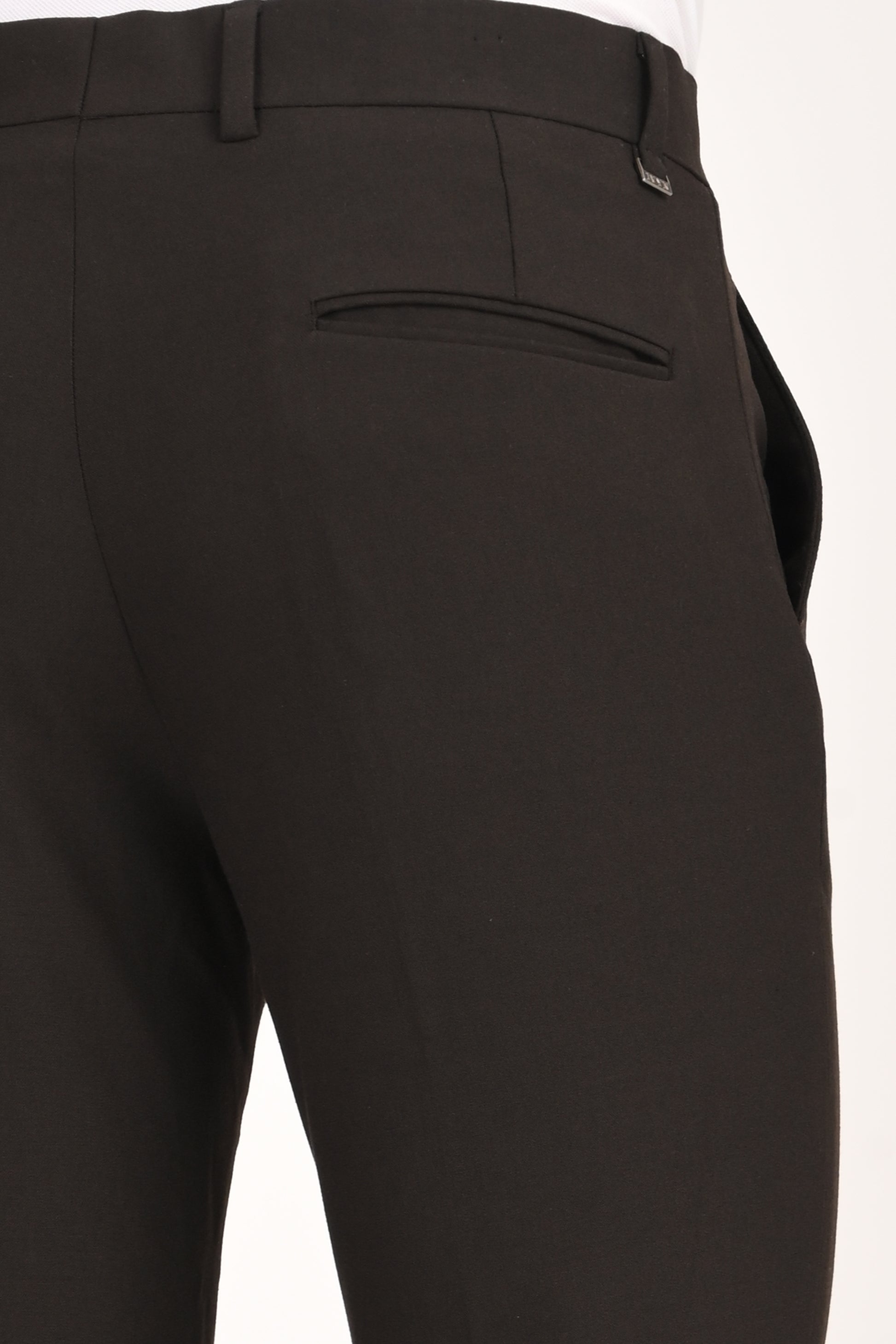 Espresso Brown – Ankle Fit 4-Way Stretch Formal Trouser - IVYN