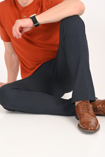 Steel Blue – Ultra Slim Fit 4-Way Stretch Formal Trouser - IVYN