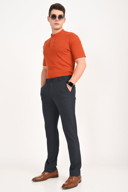 Steel Blue – Ultra Slim Fit 4-Way Stretch Formal Trouser - IVYN