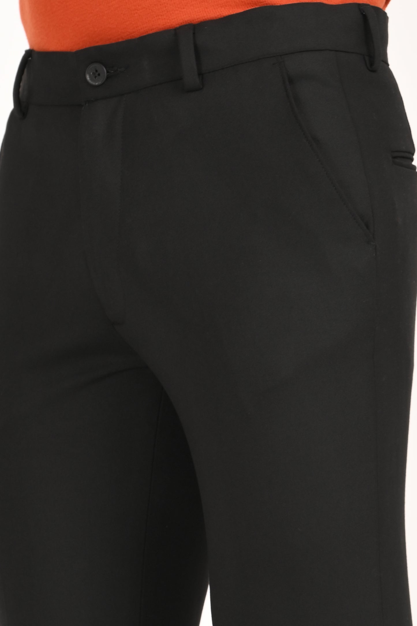 Jet Black – Ankle Fit 4-Way Stretch Formal Trouser - IVYN