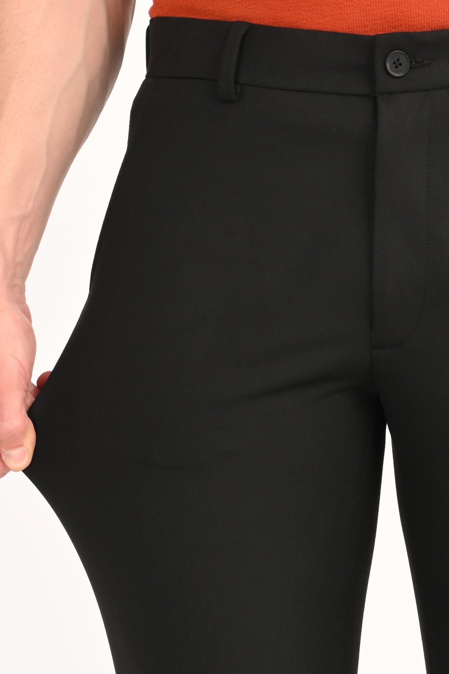 Jet Black – Ankle Fit 4-Way Stretch Formal Trouser - IVYN