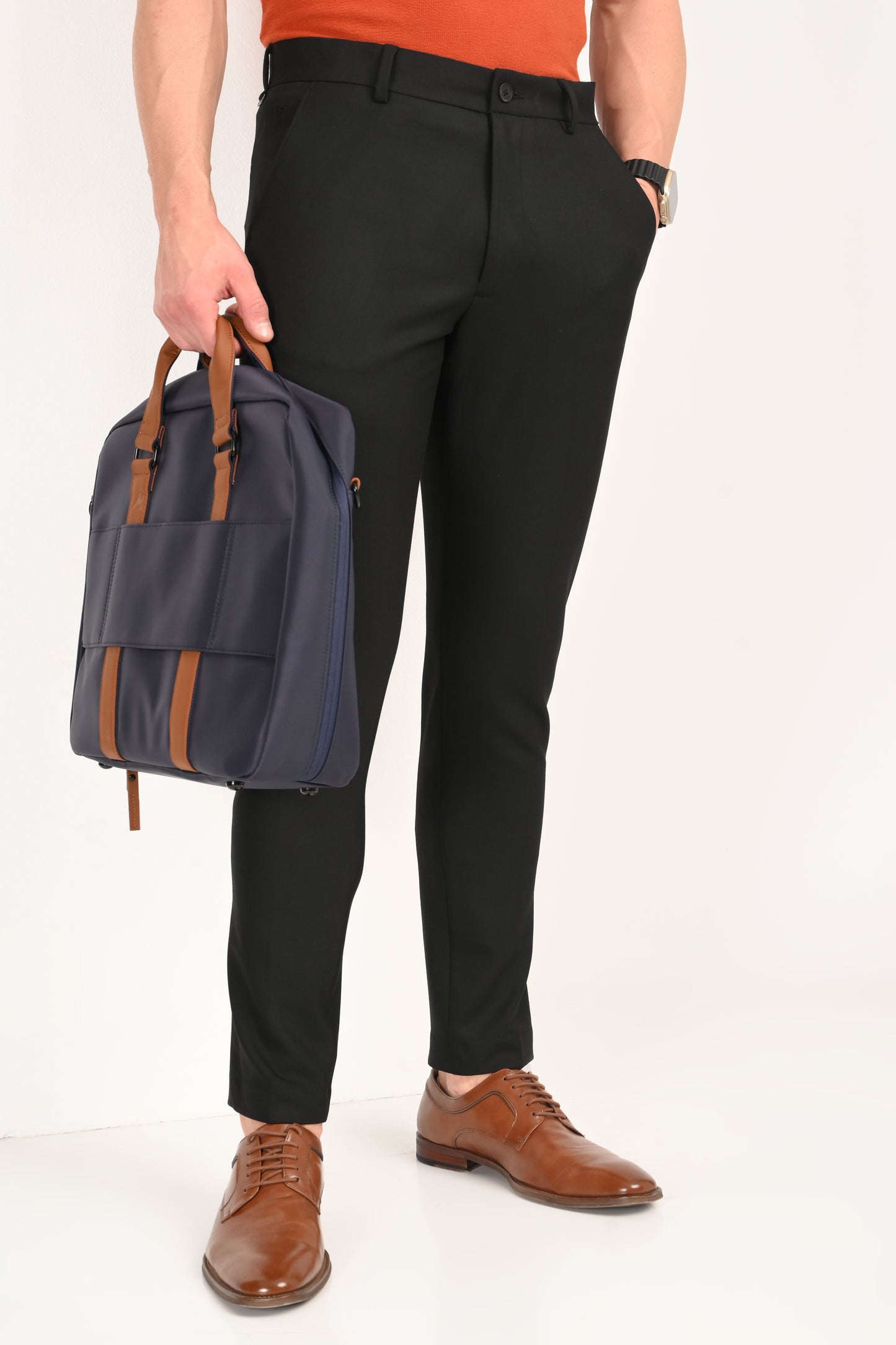 Jet Black – Ankle Fit 4-Way Stretch Formal Trouser - IVYN