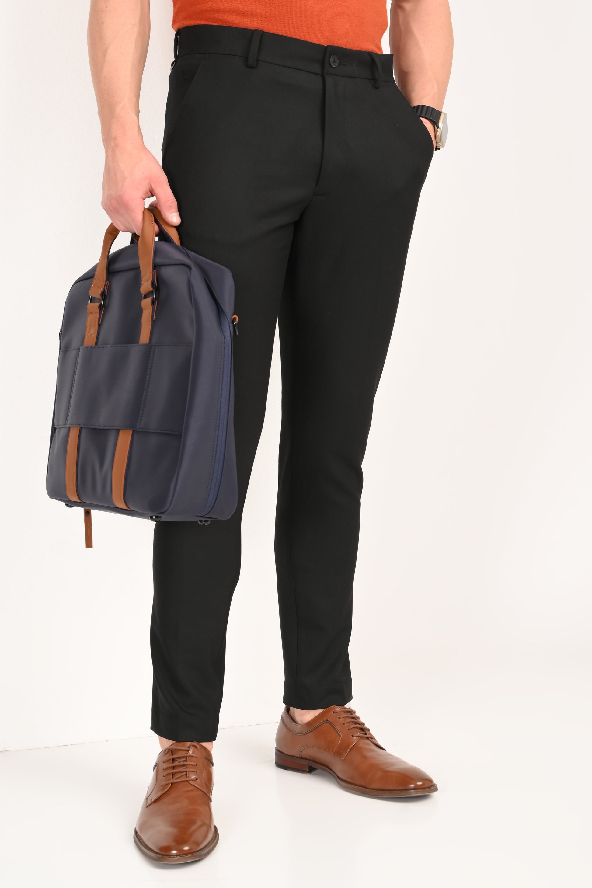 Jet Black – Ankle Fit 4-Way Stretch Formal Trouser - IVYN