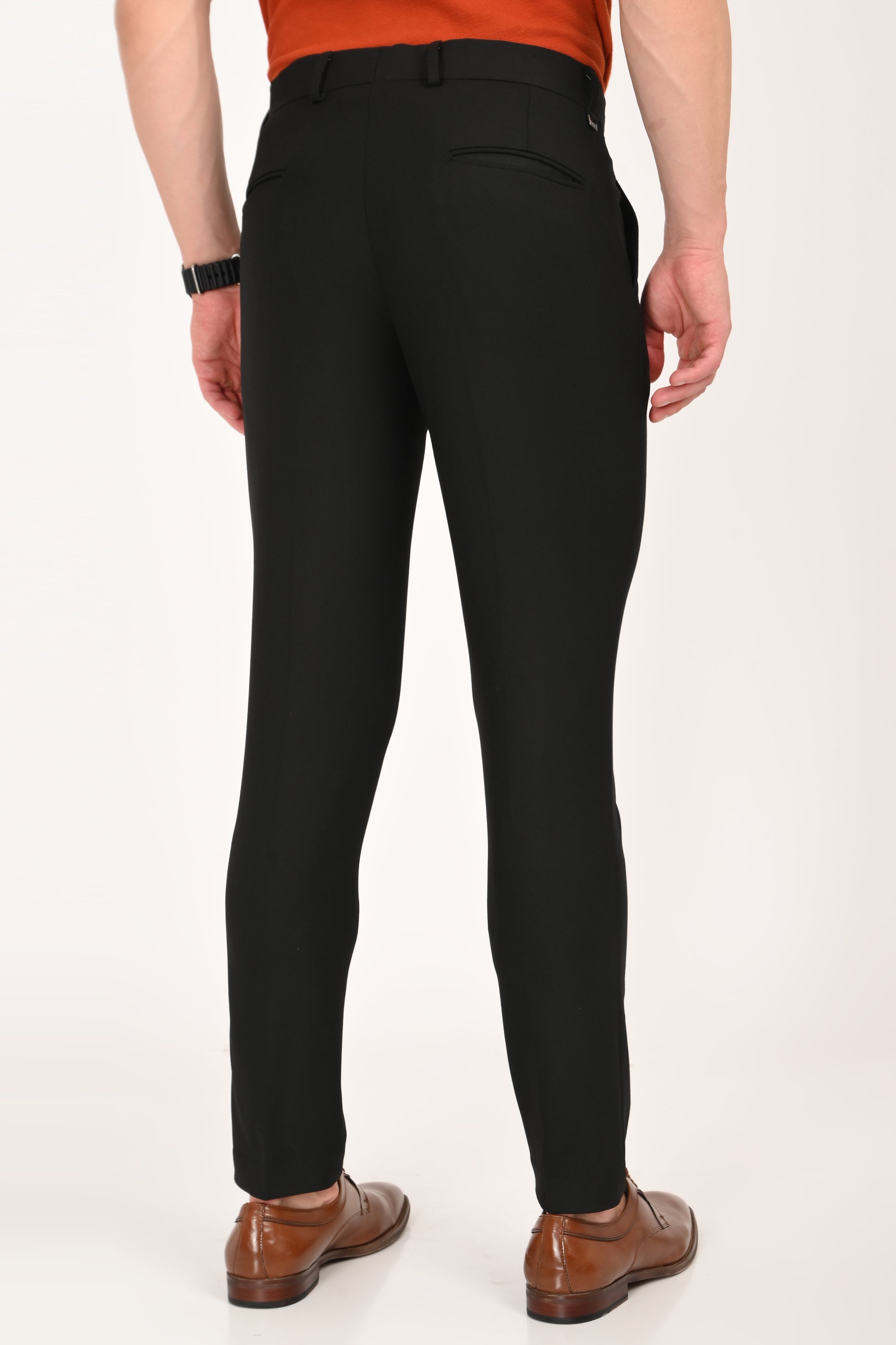 Jet Black – Ankle Fit 4-Way Stretch Formal Trouser - IVYN