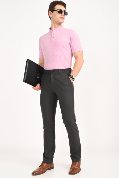 Charcoal Black – Ultra Slim Fit 4-Way Stretch Formal Trouser - IVYN