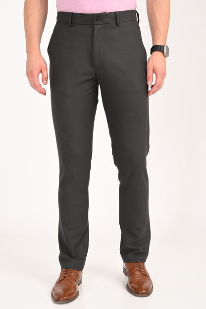 Charcoal Black – Ultra Slim Fit 4-Way Stretch Formal Trouser - IVYN