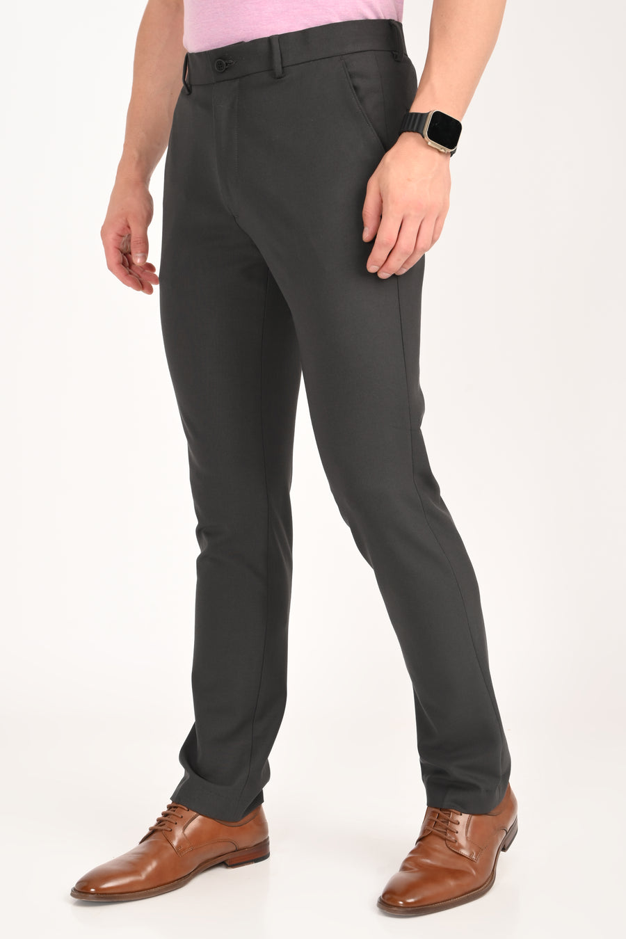 Charcoal Black – Ultra Slim Fit 4-Way Stretch Formal Trouser - IVYN