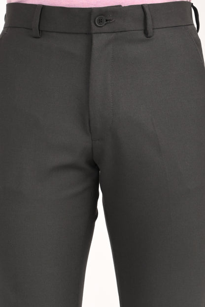 Charcoal Black – Ultra Slim Fit 4-Way Stretch Formal Trouser - IVYN