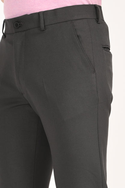 Charcoal Black – Ultra Slim Fit 4-Way Stretch Formal Trouser - IVYN