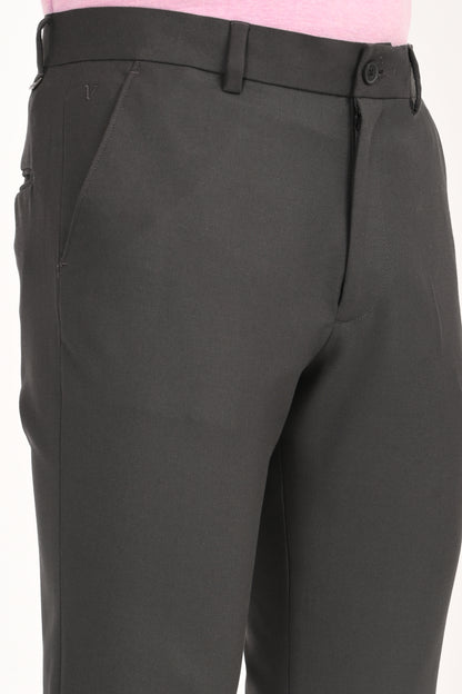Charcoal Black – Ultra Slim Fit 4-Way Stretch Formal Trouser - IVYN