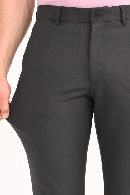 Charcoal Black – Ultra Slim Fit 4-Way Stretch Formal Trouser - IVYN