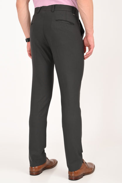 Charcoal Black – Ultra Slim Fit 4-Way Stretch Formal Trouser - IVYN