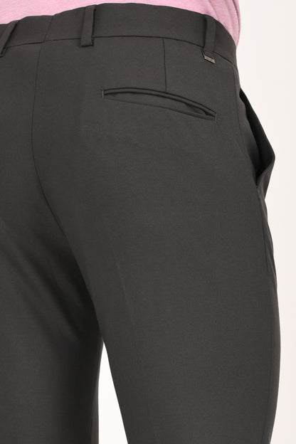 Charcoal Black – Ultra Slim Fit 4-Way Stretch Formal Trouser - IVYN