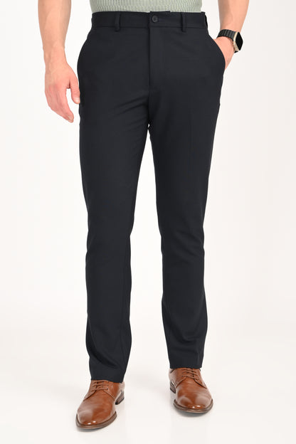 Jet Black – Ultra Slim Fit 4-Way Stretch Formal Trouser - IVYN