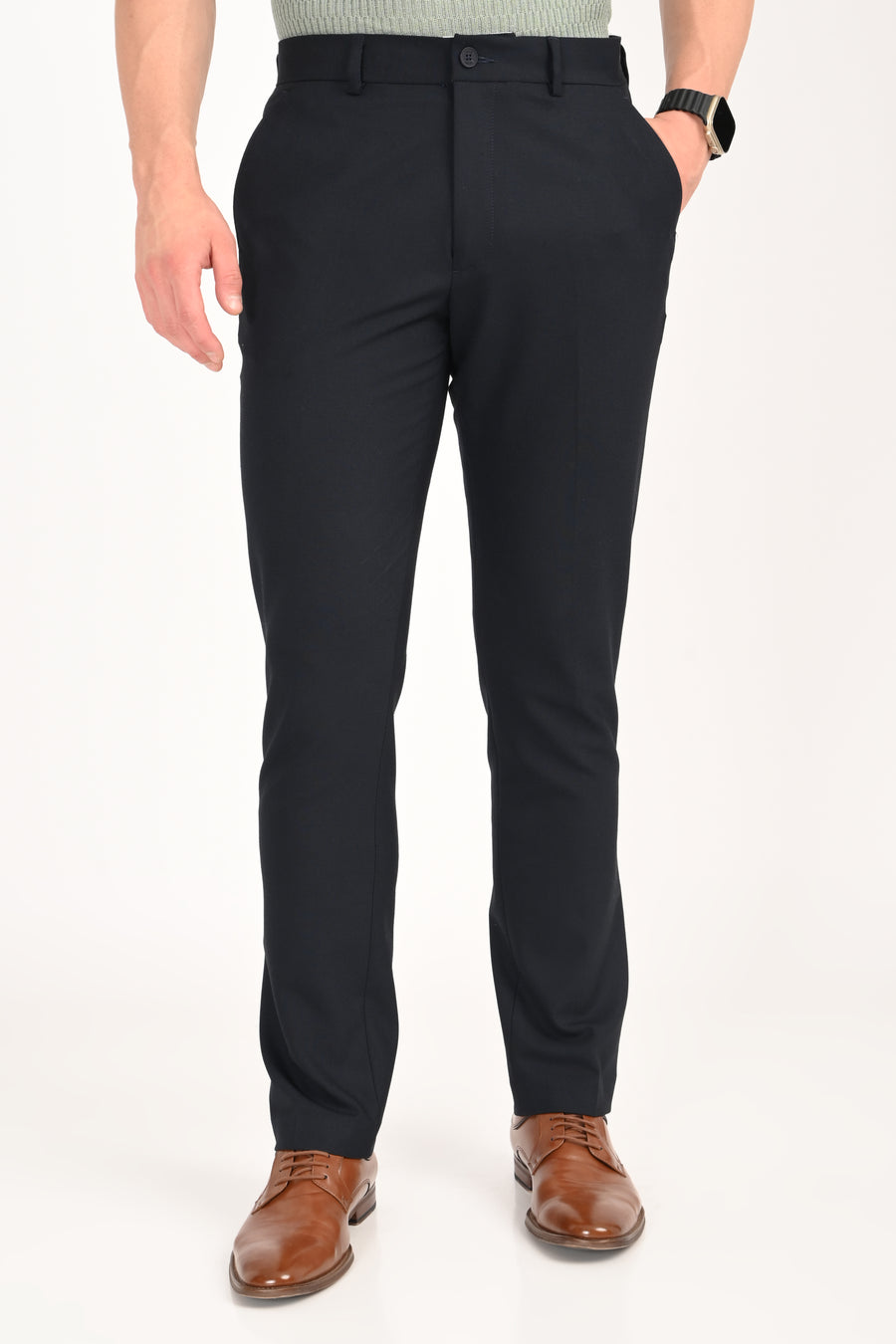 Jet Black – Ultra Slim Fit 4-Way Stretch Formal Trouser - IVYN