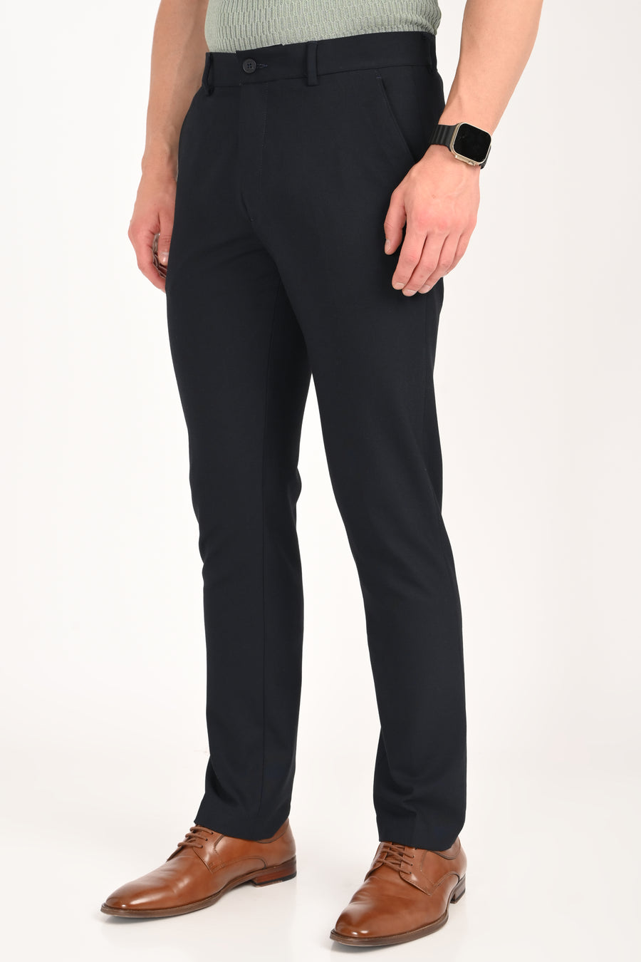 Jet Black – Ultra Slim Fit 4-Way Stretch Formal Trouser - IVYN