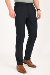 Jet Black – Ultra Slim Fit 4-Way Stretch Formal Trouser - IVYN