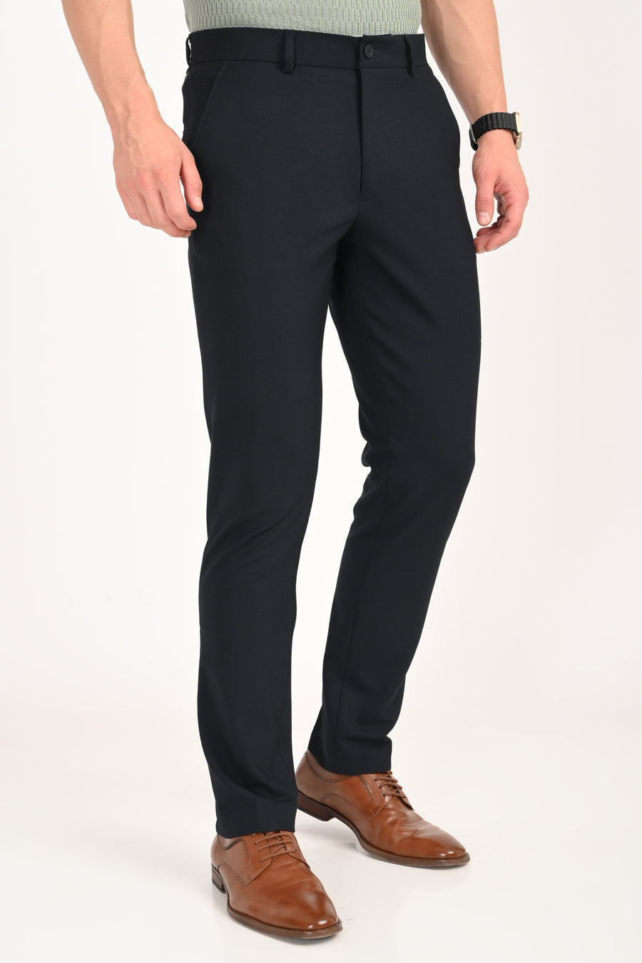Jet Black – Ultra Slim Fit 4-Way Stretch Formal Trouser - IVYN