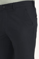 Jet Black – Ultra Slim Fit 4-Way Stretch Formal Trouser - IVYN