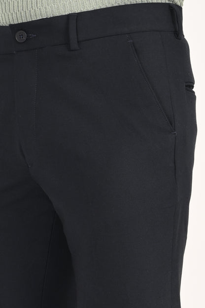 Jet Black – Ultra Slim Fit 4-Way Stretch Formal Trouser - IVYN