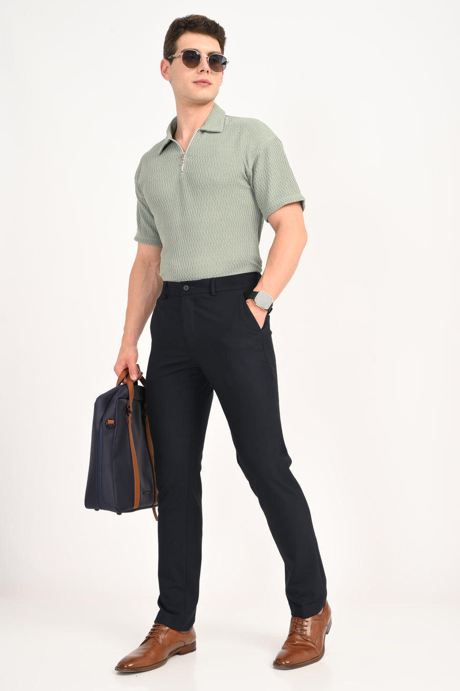 Jet Black – Ultra Slim Fit 4-Way Stretch Formal Trouser - IVYN