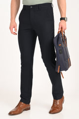 Jet Black – Ultra Slim Fit 4-Way Stretch Formal Trouser - IVYN