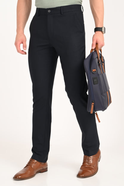 Jet Black – Ultra Slim Fit 4-Way Stretch Formal Trouser - IVYN