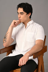 IVYN Pure Linen Half Sleeve Shirt White - Details