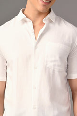 IVYN Pure Linen Half Sleeve Shirt White - Details