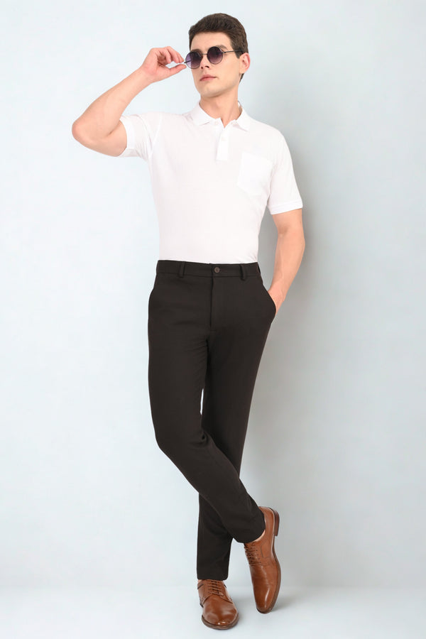 Ankle-Fit Stretch Trouser - Espresso Brown