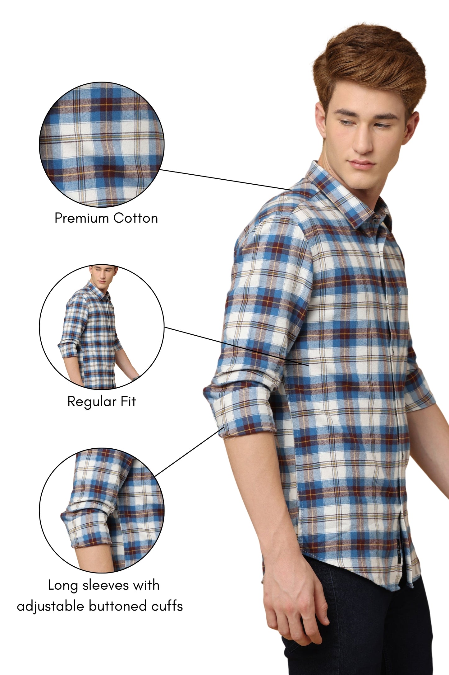 Classic Plaid Cotton Blend Shirt
