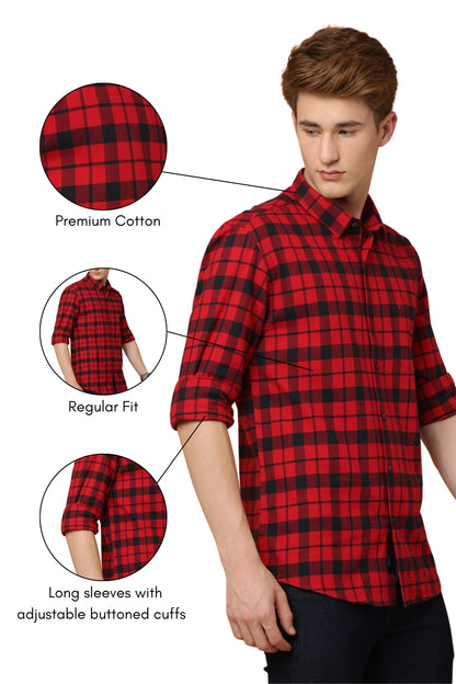 Red & Black Checkered Shirt - IVYN