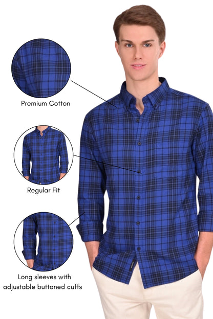 Evelyn Blue & Black Checked Shirt - IVYN
