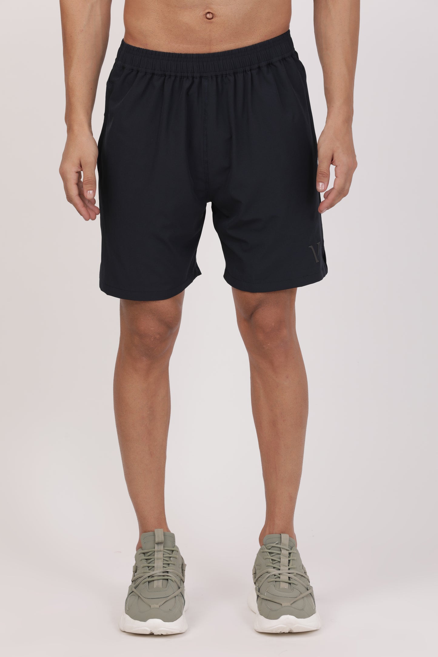 Men’s Navy Dual-Layer Performance Shorts – 4-Way Stretch Jersey