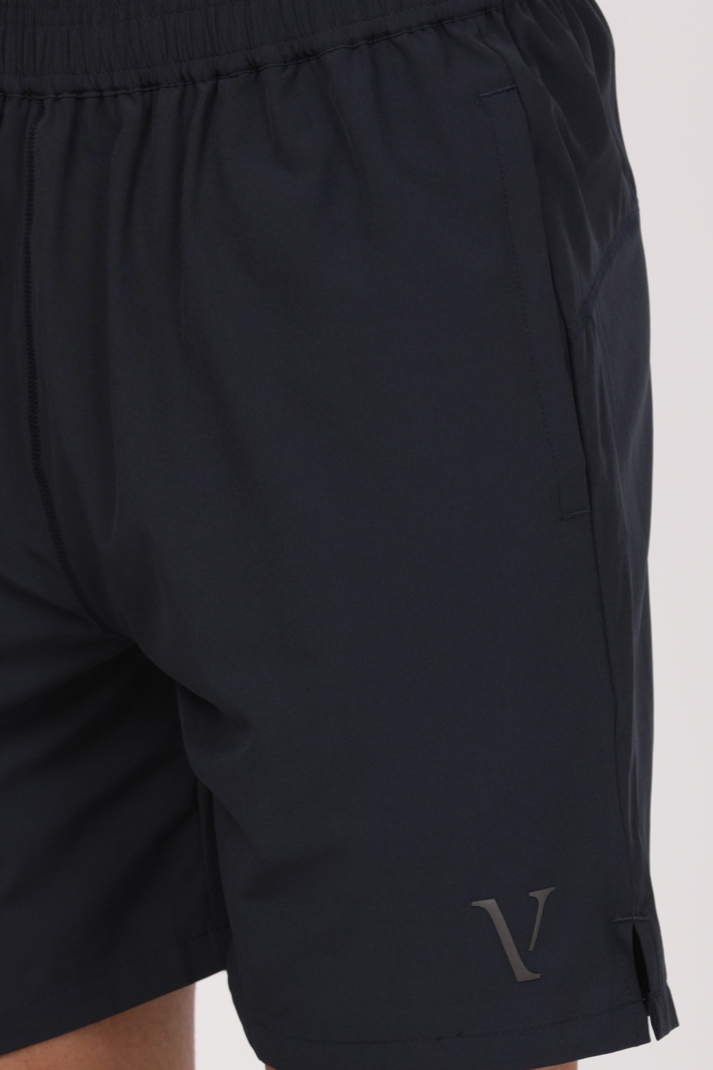 Men’s Navy Dual-Layer Performance Shorts – 4-Way Stretch Jersey