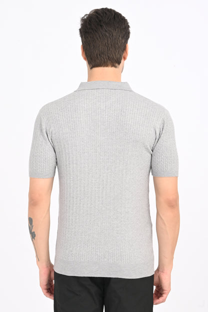 Men’s Cable-Knit Polo Sweater – Winter Special