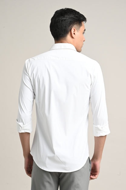 Premium Stretch Cotton Shirt – Classic White