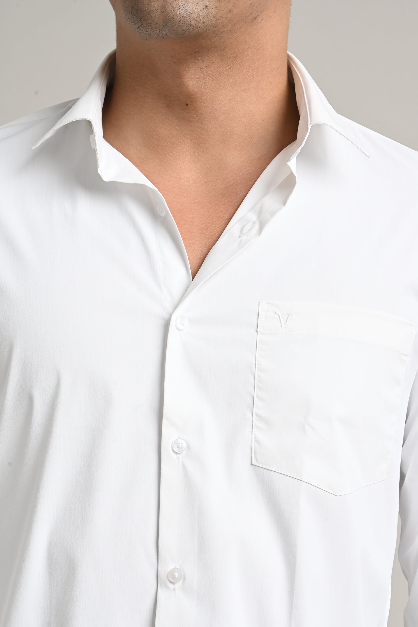 Premium Stretch Cotton Shirt – Classic White