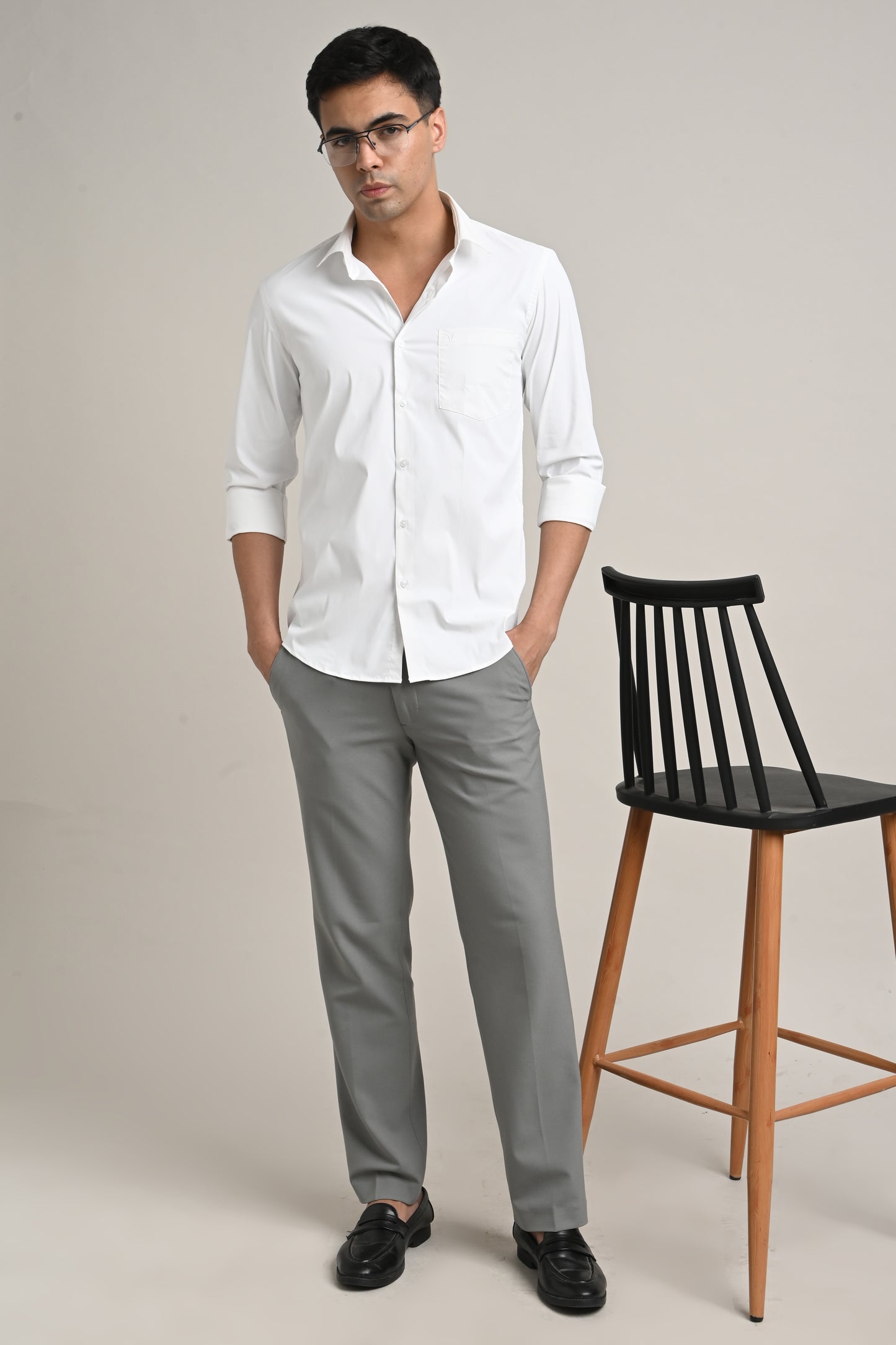 Premium Stretch Cotton Shirt – Classic White