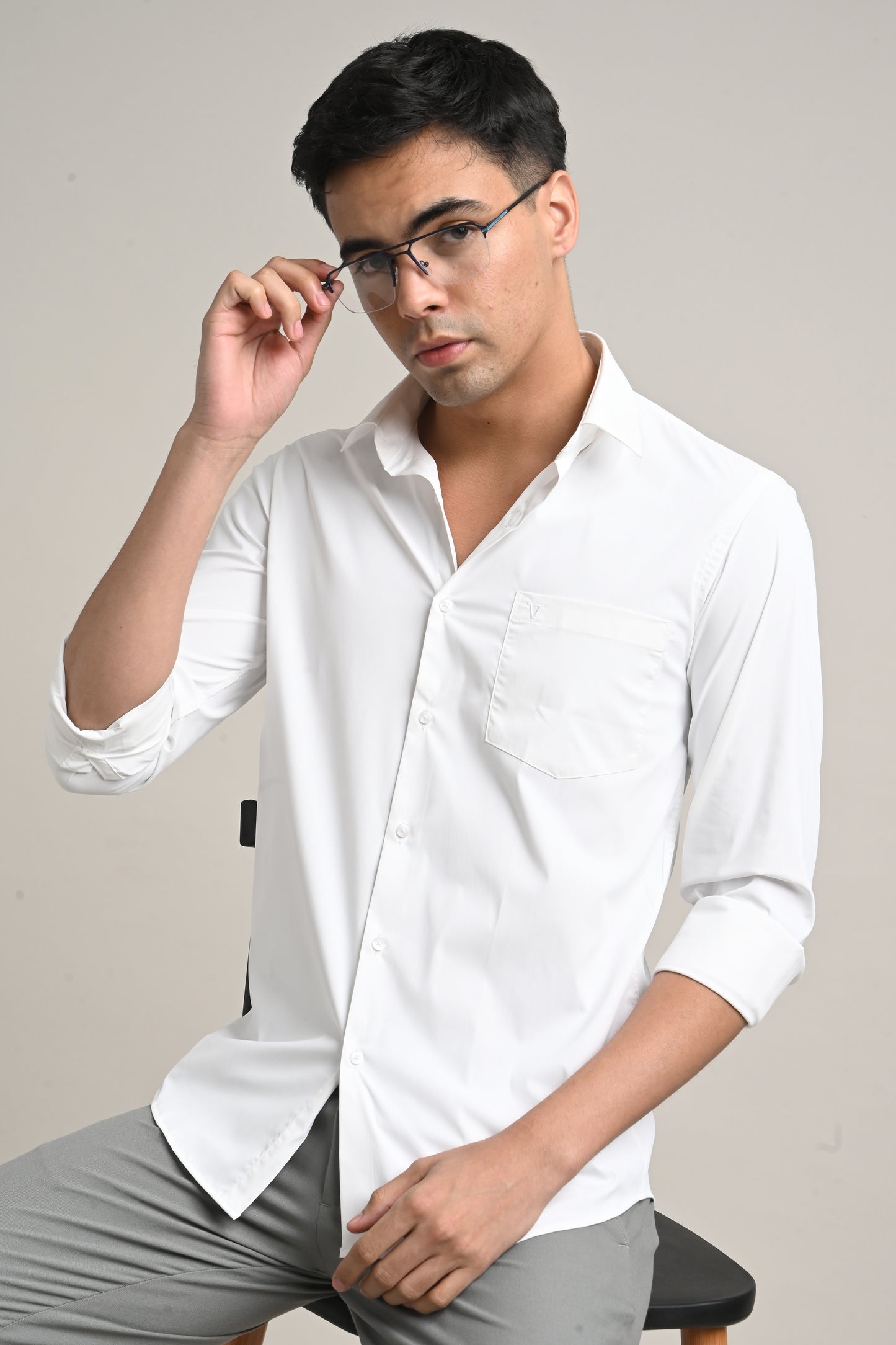 Premium Stretch Cotton Shirt – Classic White