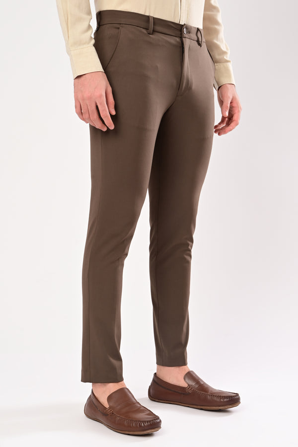 Ankle-Fit Stretch Trouser - Eco Brown (image 3)