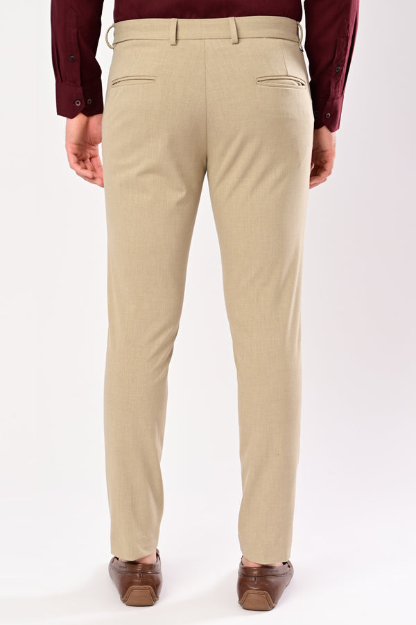 Ankle-Fit Stretch Trouser - Beige Melange (image 2)
