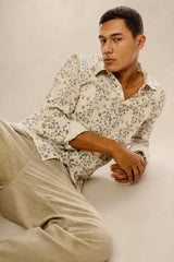 Arden Pure Linen Botanical Shirt — Natural Ivory