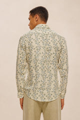 Arden Pure Linen Botanical Shirt — Natural Ivory