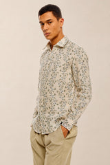 Arden Pure Linen Botanical Shirt — Natural Ivory